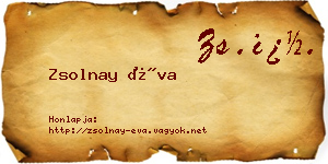 Zsolnay Éva névjegykártya