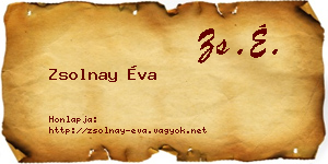 Zsolnay Éva névjegykártya